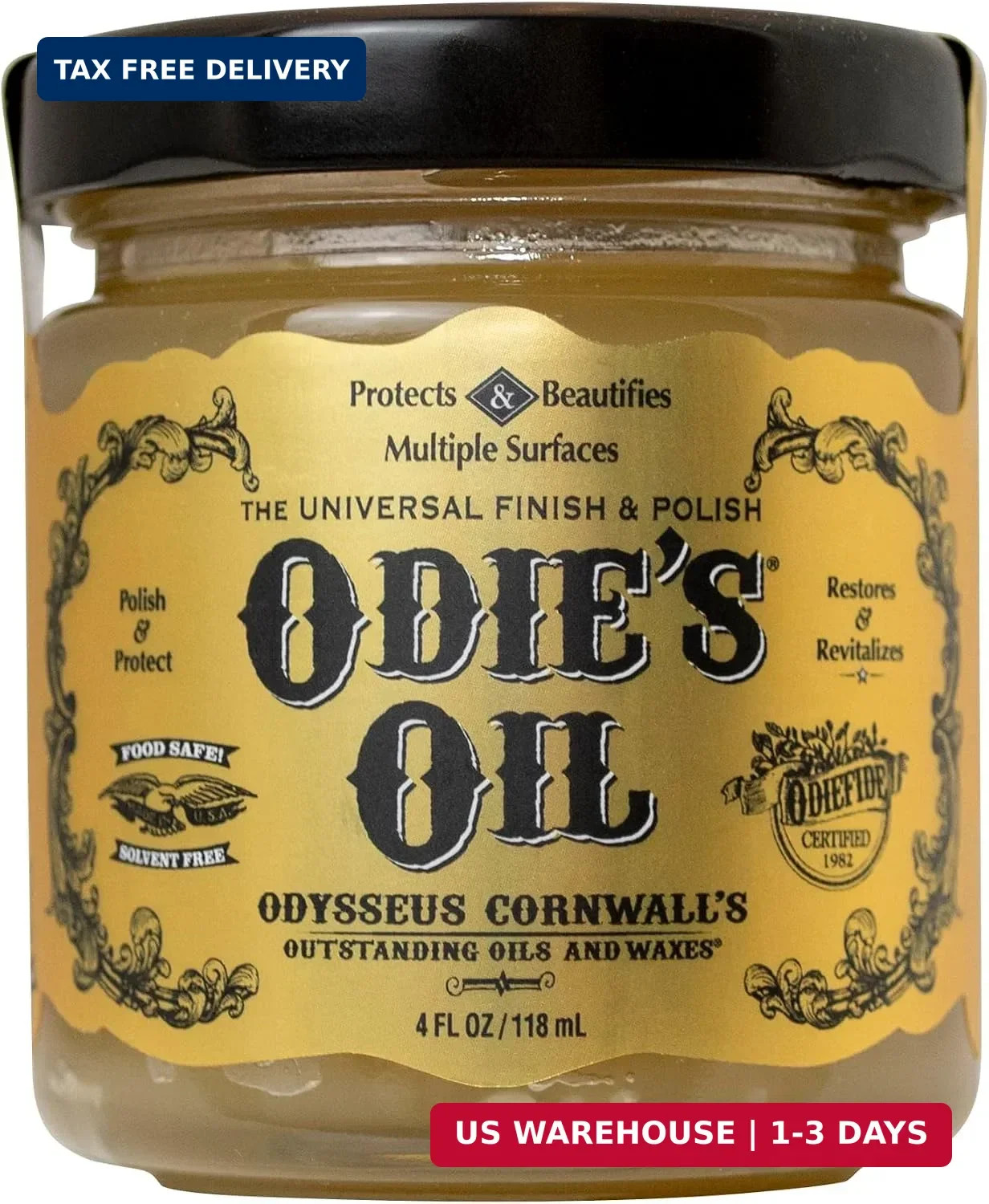 Odie’s Oil – Universal Finish for Wood, Leather, Plastic, Vinyl, Metal & More –