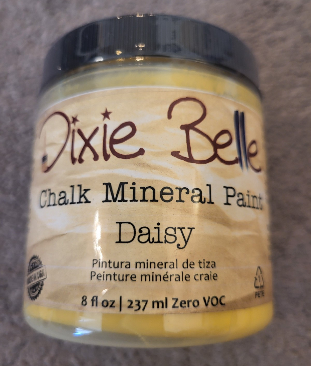 Dixie Belle Chalk Mineral Paint DAISY Yellow 8 oz NEW