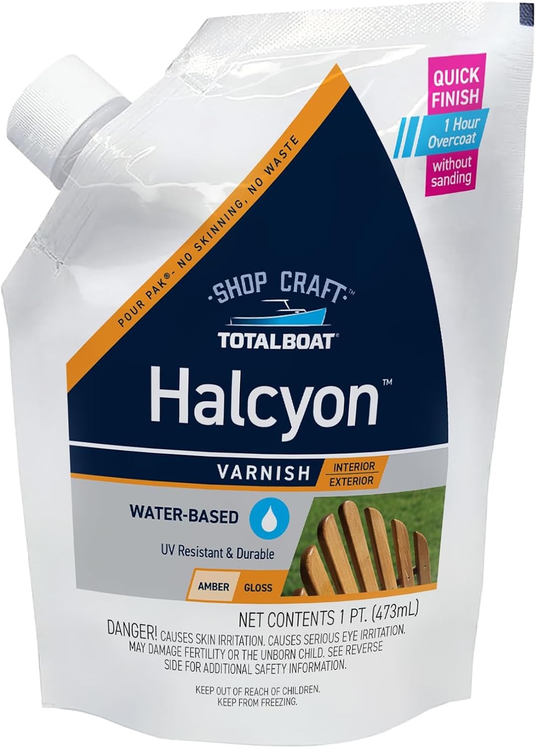 Halcyon Water-Based Marine Varnish Fast-Drying Polyurethane Wood Finish Boats