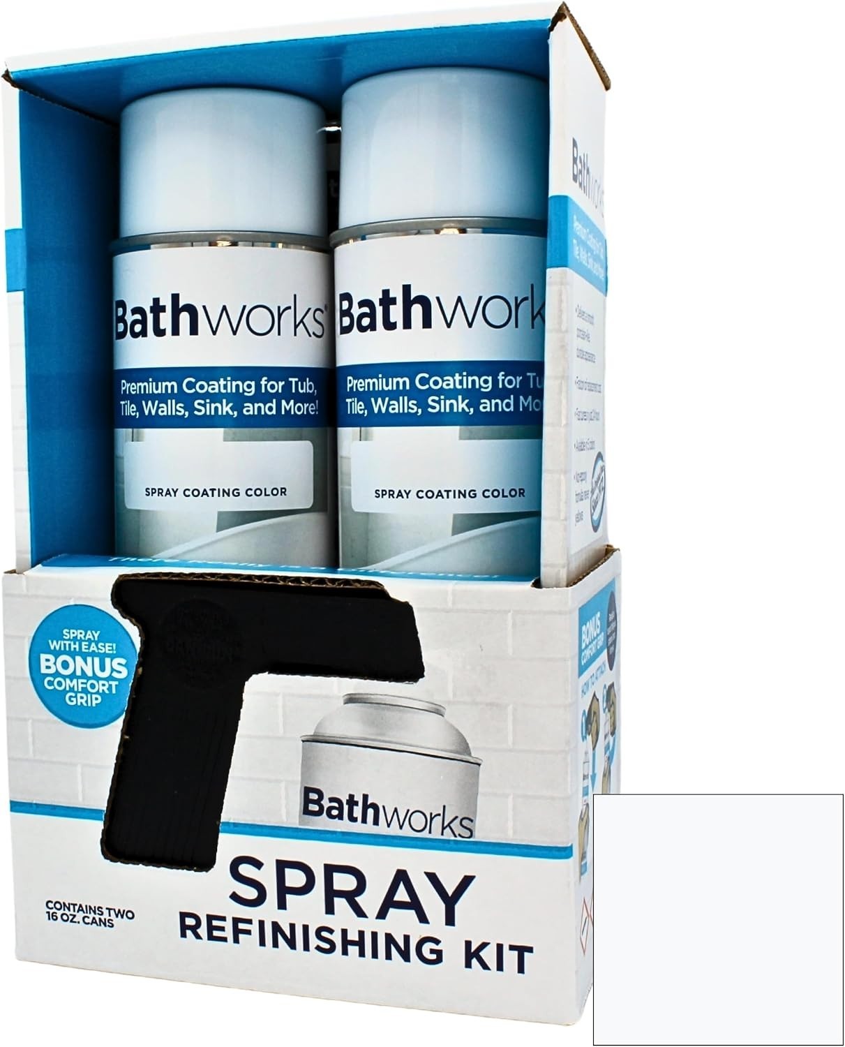 Bathtub Refinishing Kit WHITE; 2 Spray Cans; for Tub, Tile, & More; 32oz of R…