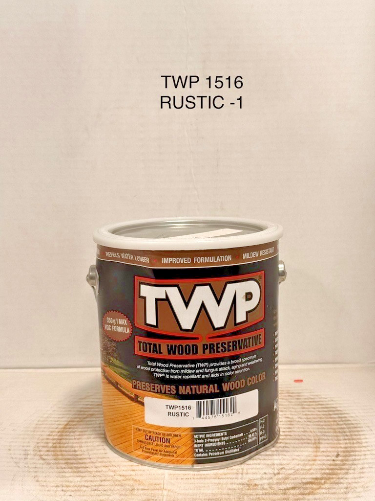 TWP 1516 Rustic Oak Low VOC Wood Preservative Stain– 1 Gallon Dented Can