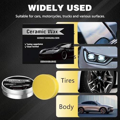 2PCS Titanium Ceramic Wax Cream, Strong Protection Car Coating Polishing Wax,
