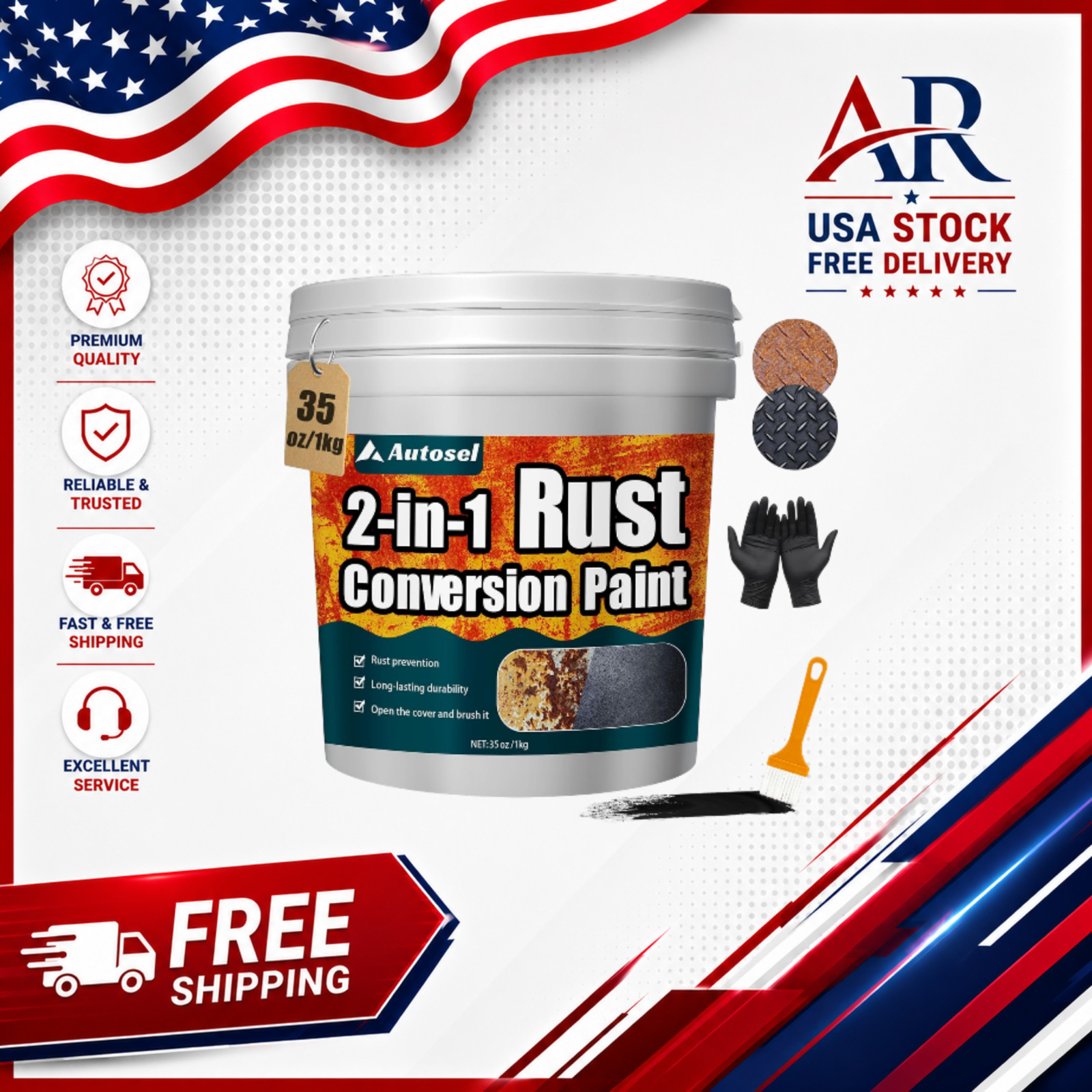 2 in 1 Rust Converter Primer 35oz Stops Rust Heat Resistant Coating Paint