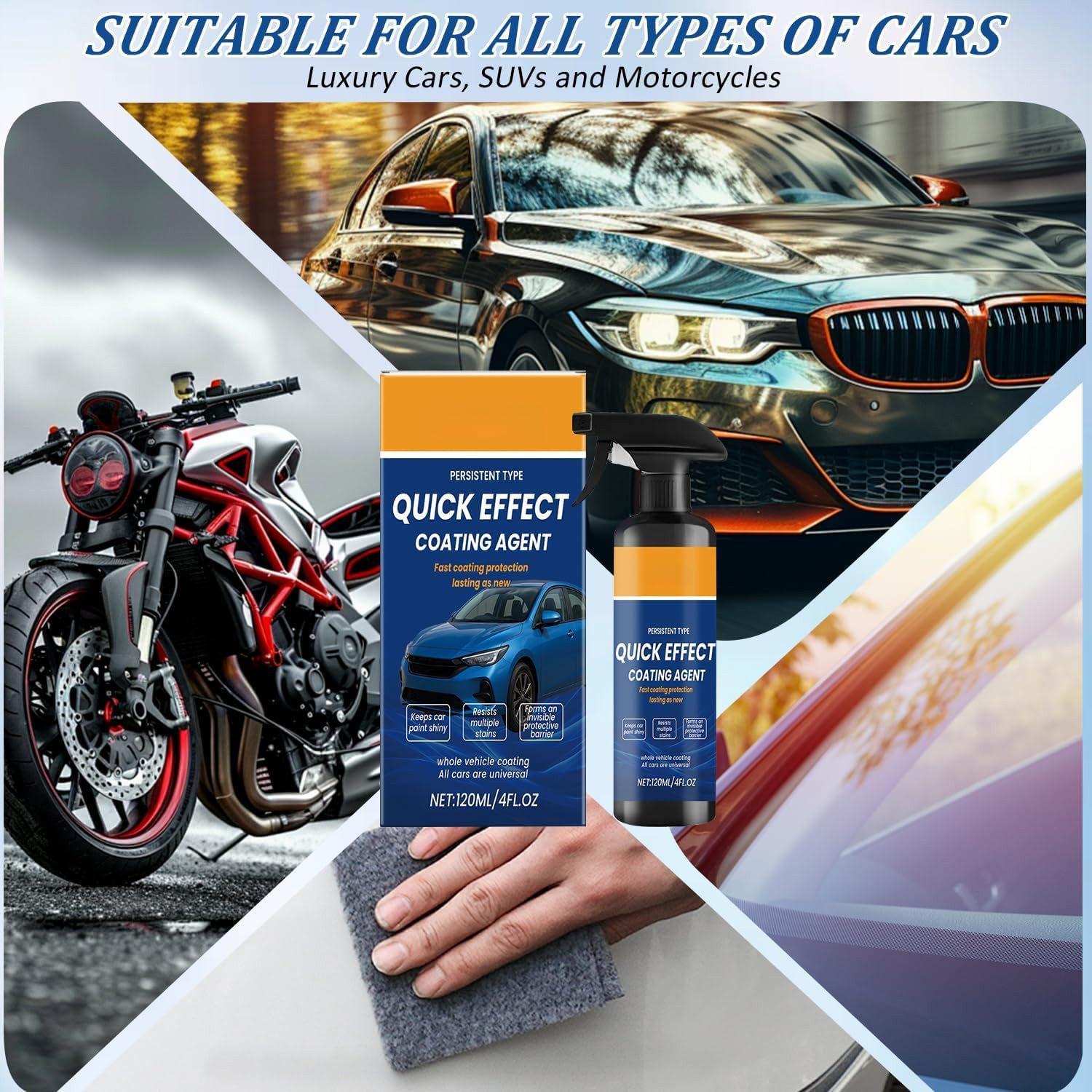 Car Quick Coating Spray, 2-Pack, Advanced Paint Protection, Vehicle Detailing…