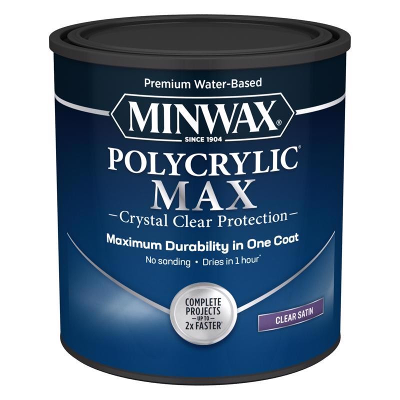 4-Pack Minwax Polycrylic Max Satin Crystal Clear Water-Based Acrylic Wood