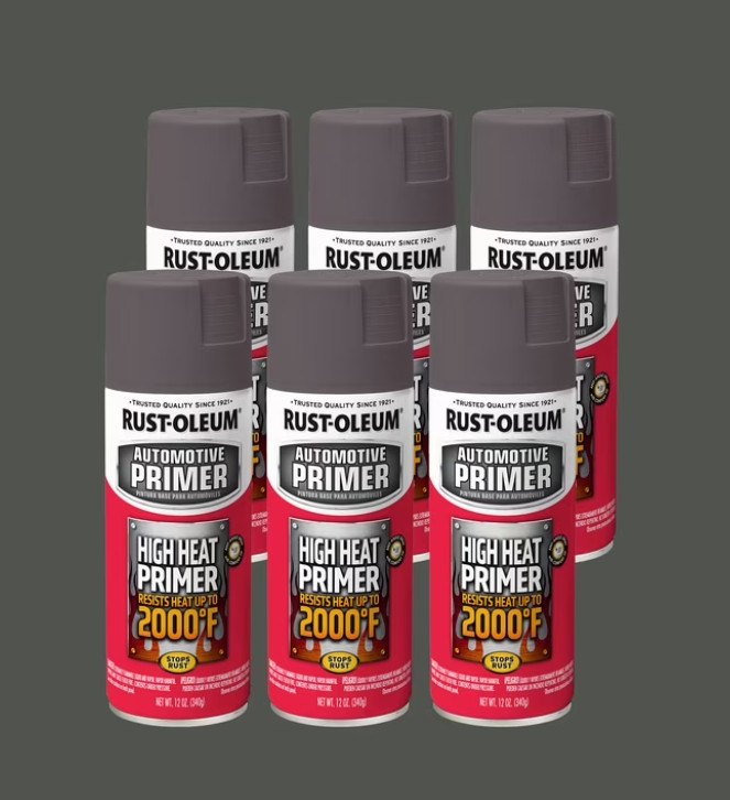 Rust-Oleum 249340 High Heat Primer, 12 Oz, Exterior, High Heat Primer, Solvent.