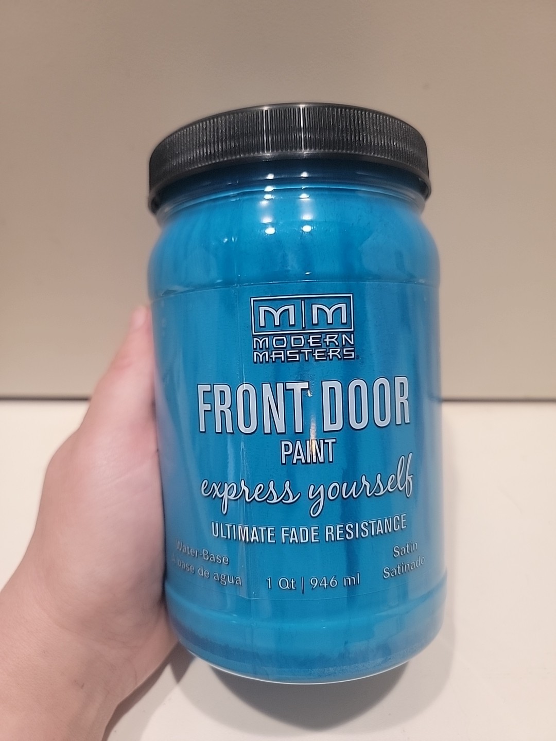 Modern Masters Satin Tranquil Front Door Paint Quart 32 Fl Oz Water Based 1 Qt