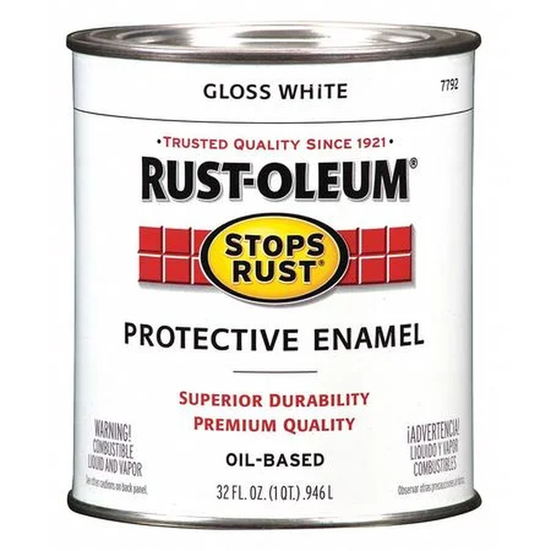 Rust-Oleum Protective Enamel Gloss White Durable Weather Rust-Resistant Coating