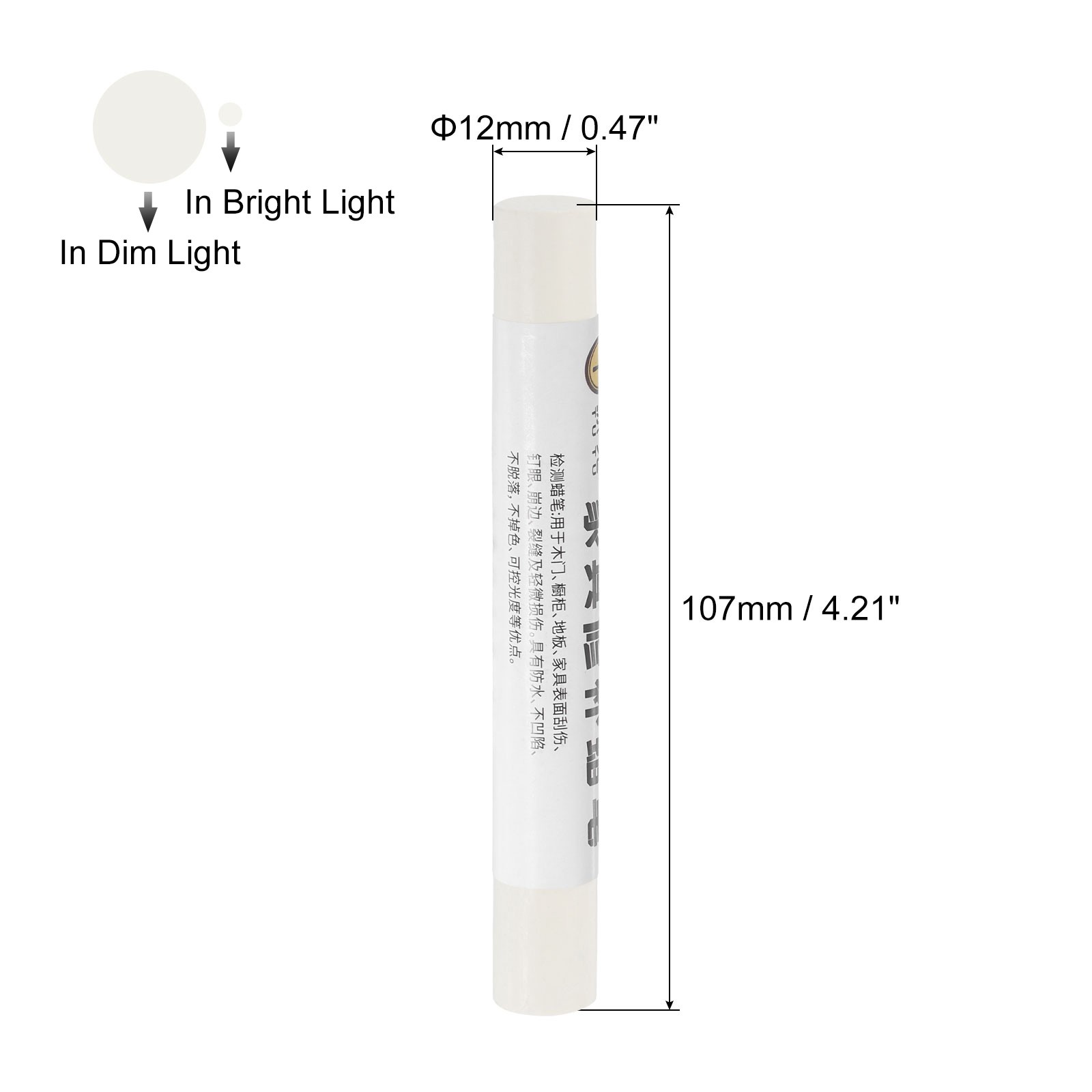 Furniture Repair Crayons Wax Filler Stick, 3Pcs Pen Marker, Cream White