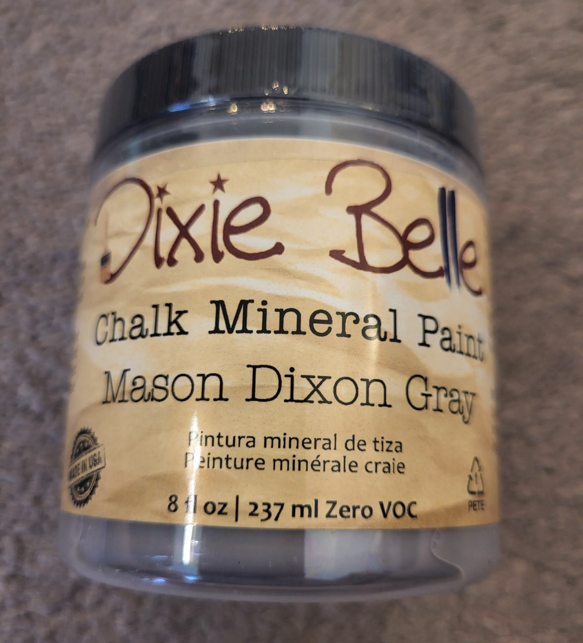 Dixie Belle Chalk Mineral Paint MASON DIXON GRAY 8 oz NEW