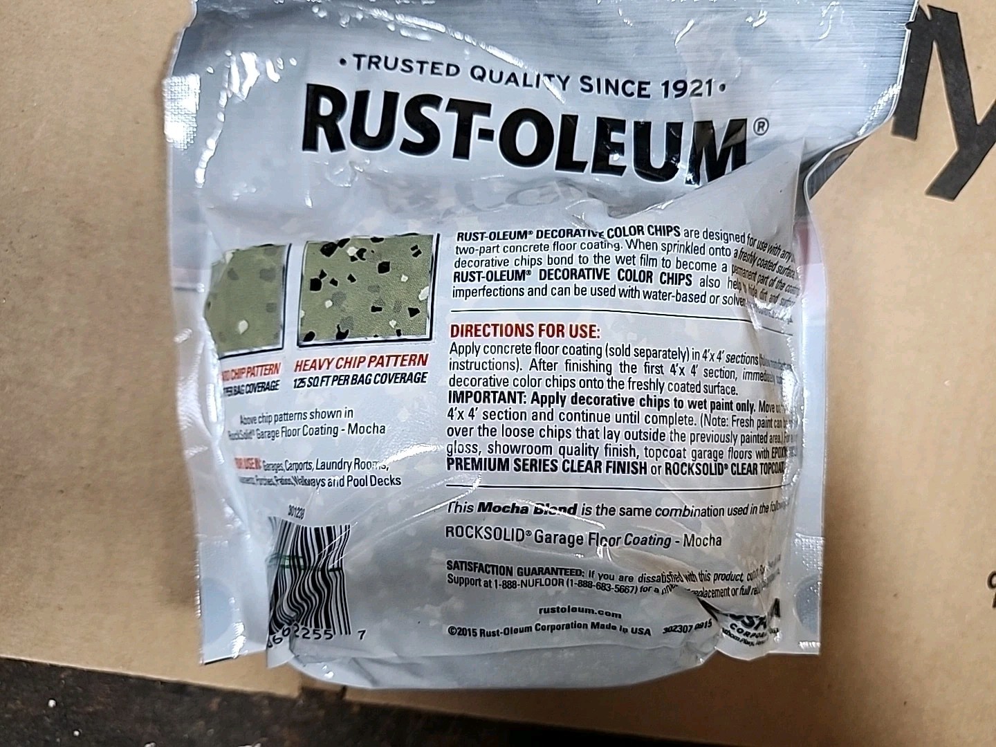 (Lot of 4) 1lb Rust-Oleum Mocha Blend Concrete Floor Decorative Color Chips