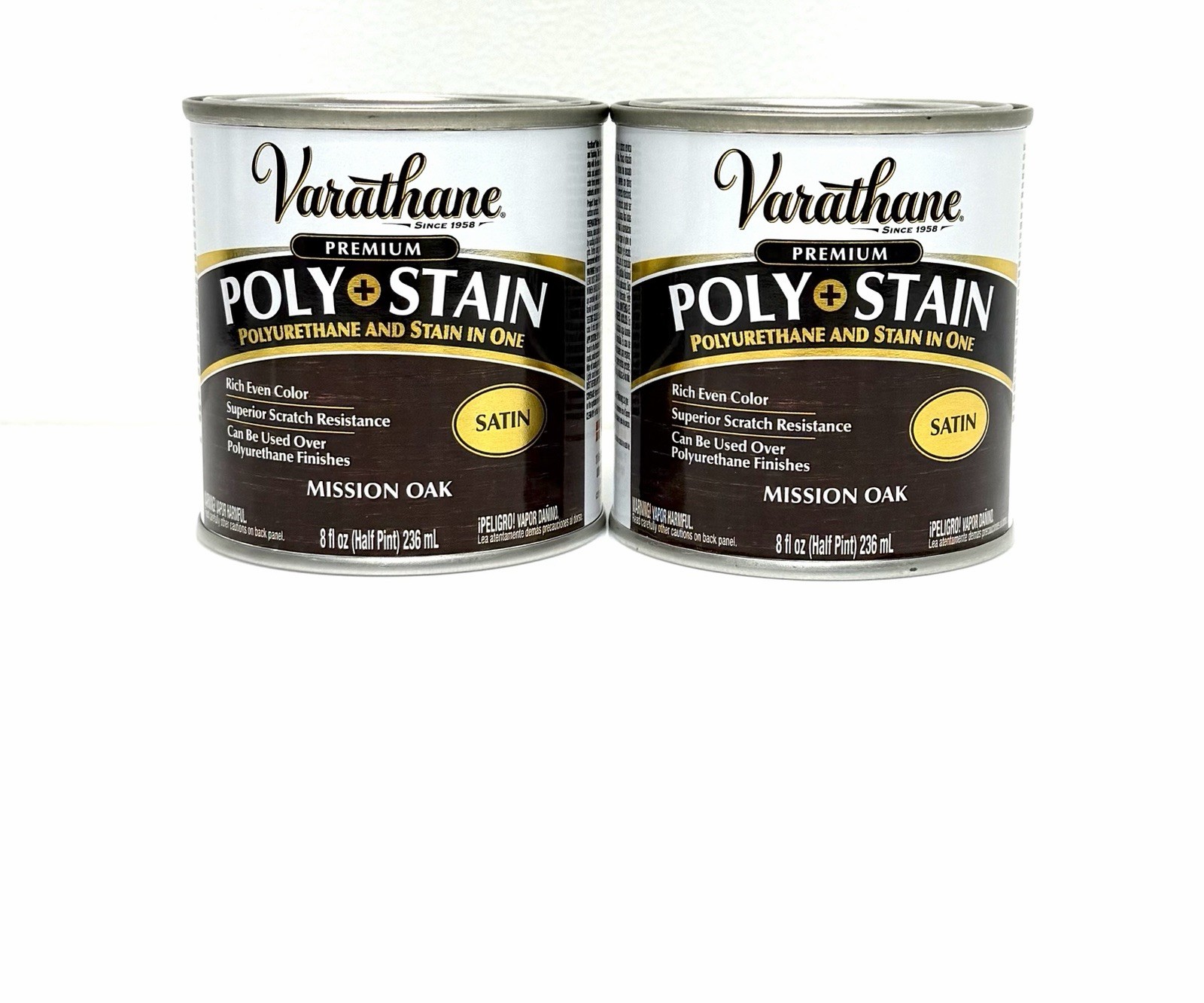 2pk Varathane Poly + Stain Satin Mission Oak 8 fl oz 2in1 Wood Finish