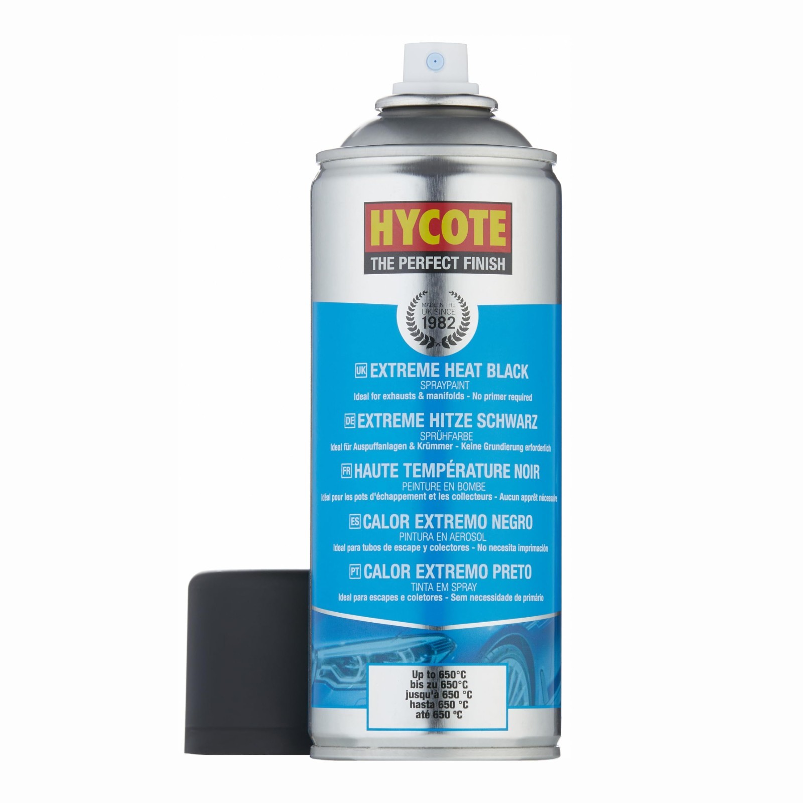 High Temp Black Spray Paint 400ml (Pack of 6) – VHT Heat Resistant 650°C, Matt F