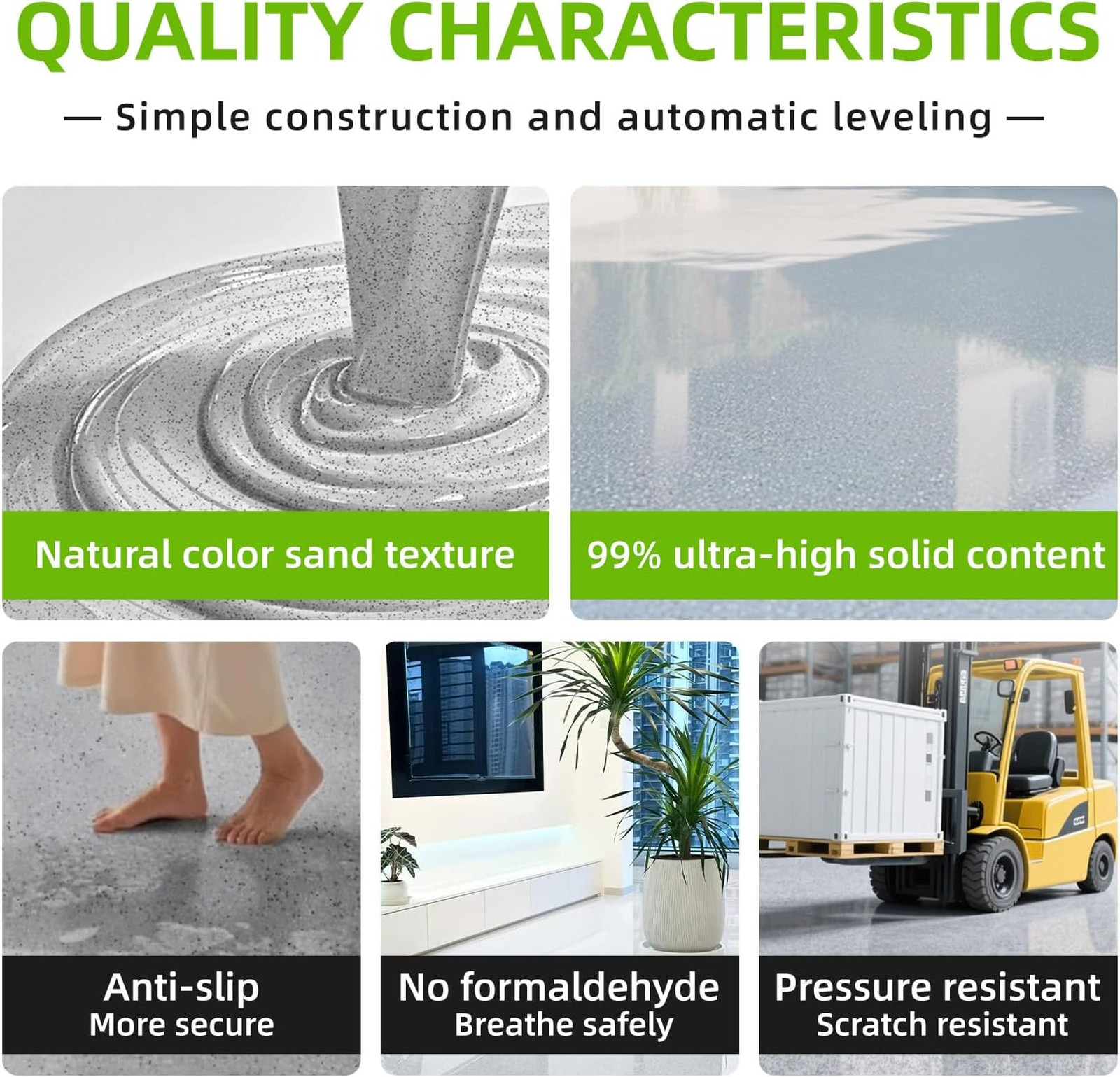 Epoxy Floor Paint High Gloss Marble Effect Quick Dry Wear Resistant Anti Slip