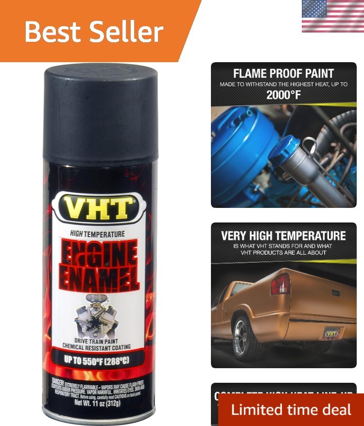550° Satin Black Engine Enamel – 11oz High Heat Rust-Resistant Spray Paint