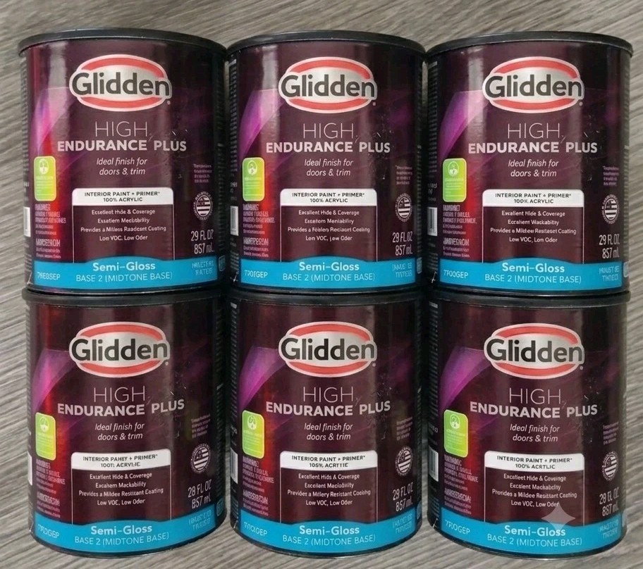 6x Glidden HEP Interior Paint Base – Eggshell Base 2(Midtone Base 7902GEP) 6x Ct