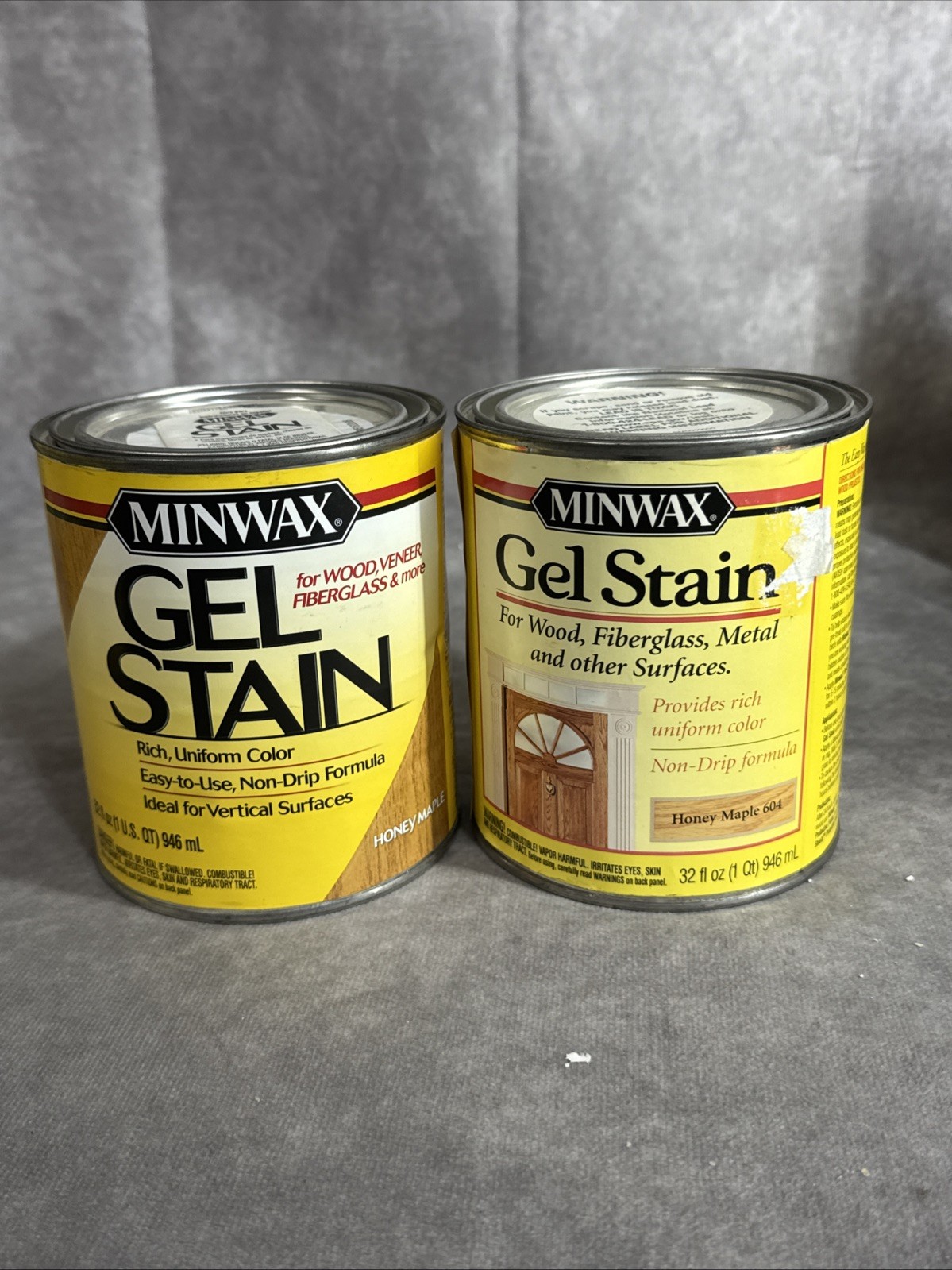 2X Minwax Gel Stain HONEY MAPLE For Wood, Veneer, Fiberglass & More 32 oz 1 QT