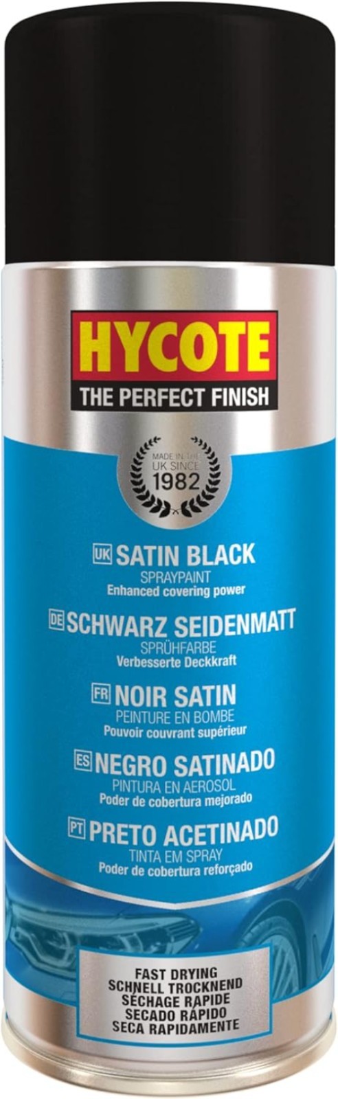Fast-Drying Satin Black Spray Paint 400ml – Superior Protection for All Surfaces