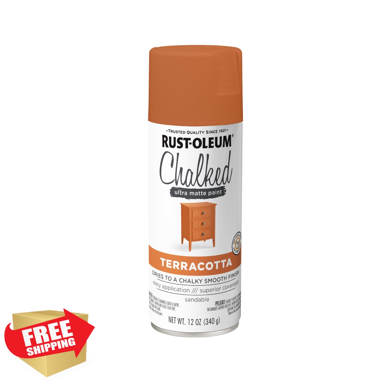 Rust-Oleum Terracotta Chalked Spray Paint, 12 OZ, Ultra Matte