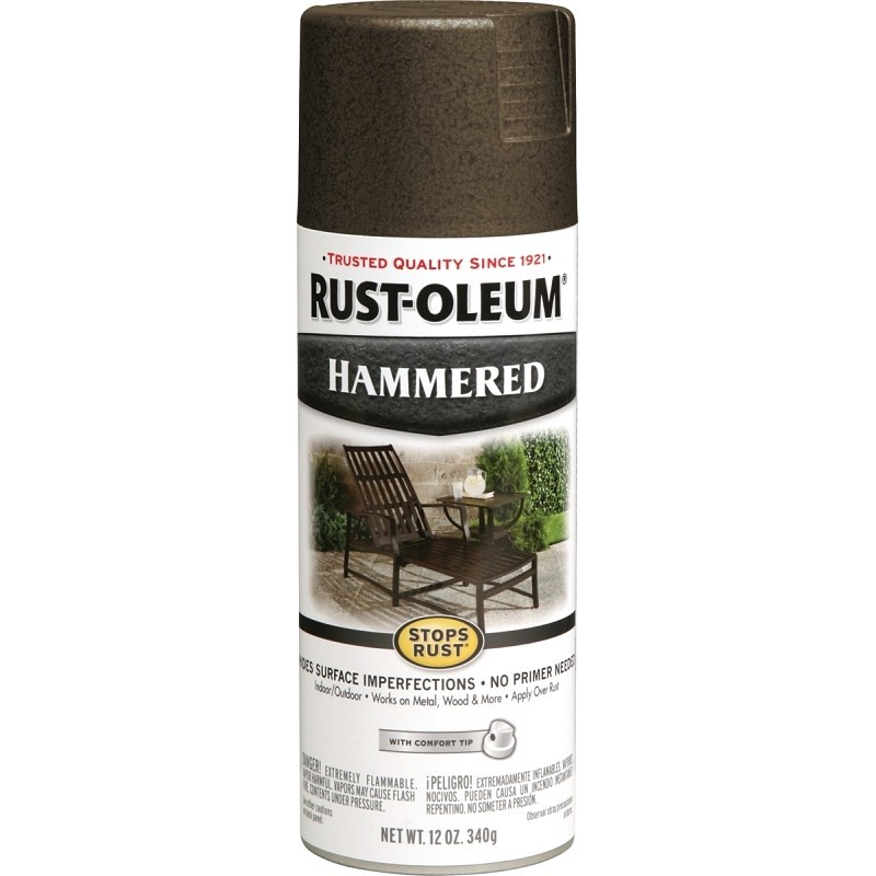 Rust-Oleum 7218830 Rust Preventative Spray Paint, Hammered, Dark Bronze, 12 oz,
