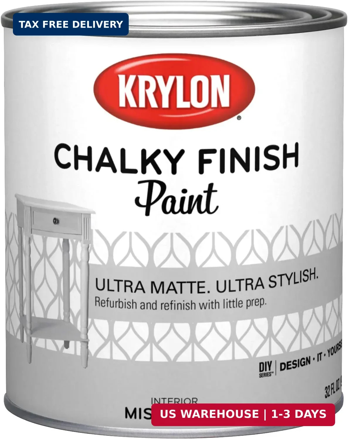 K04204000-14 Chalky Finish Quart, 32 Fl Oz (Pack of 1), Misty Gray
