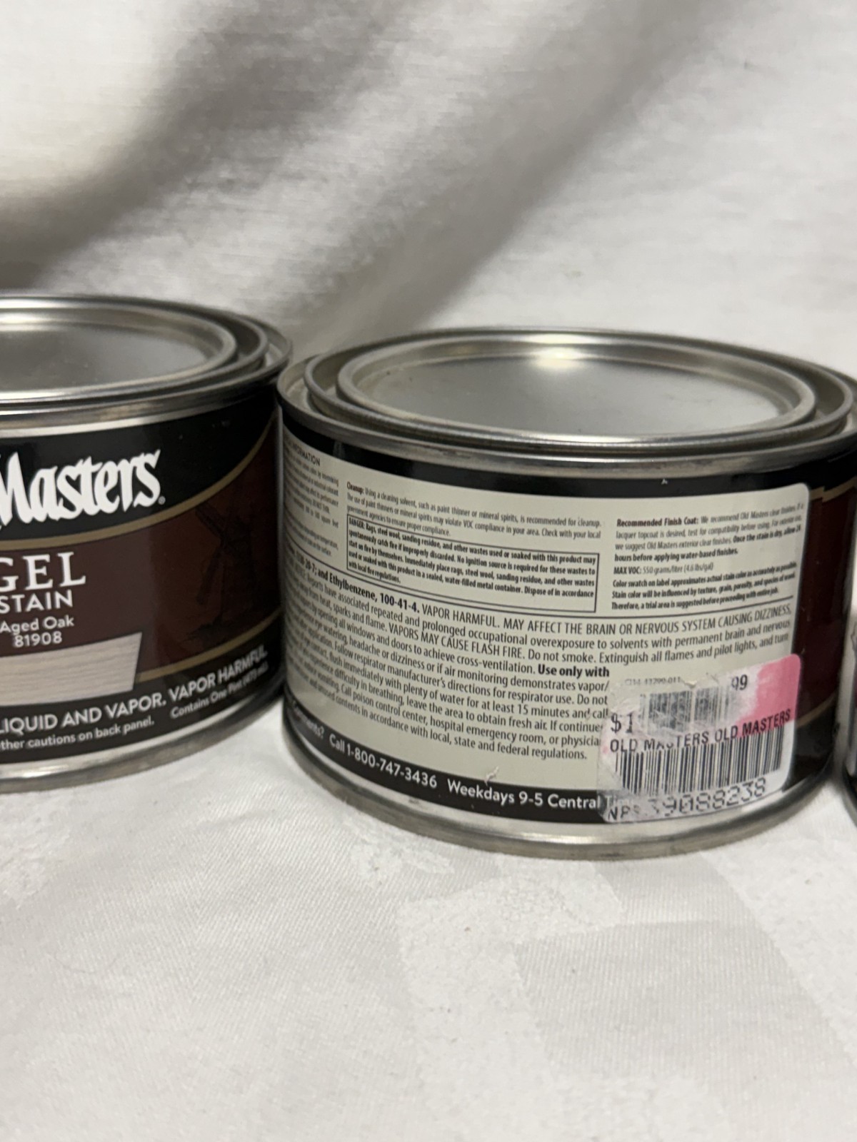 4x Old Masters Gel Stain Aged Oak 81908 One Pint 473mL Wood Finish New