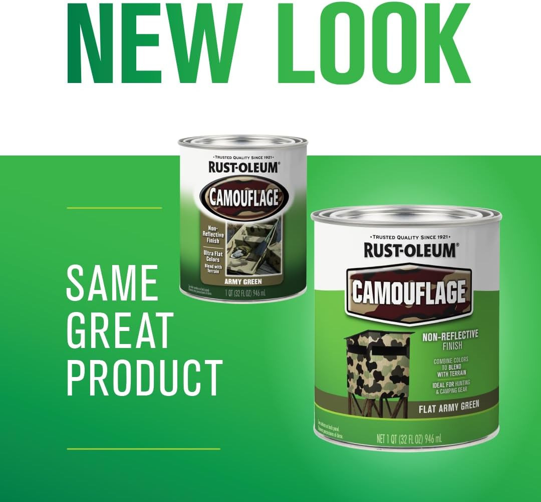 379561 Specialty Camouflage Paint, Quart, Flat Army Green, 0.25 Gallon (Pack …