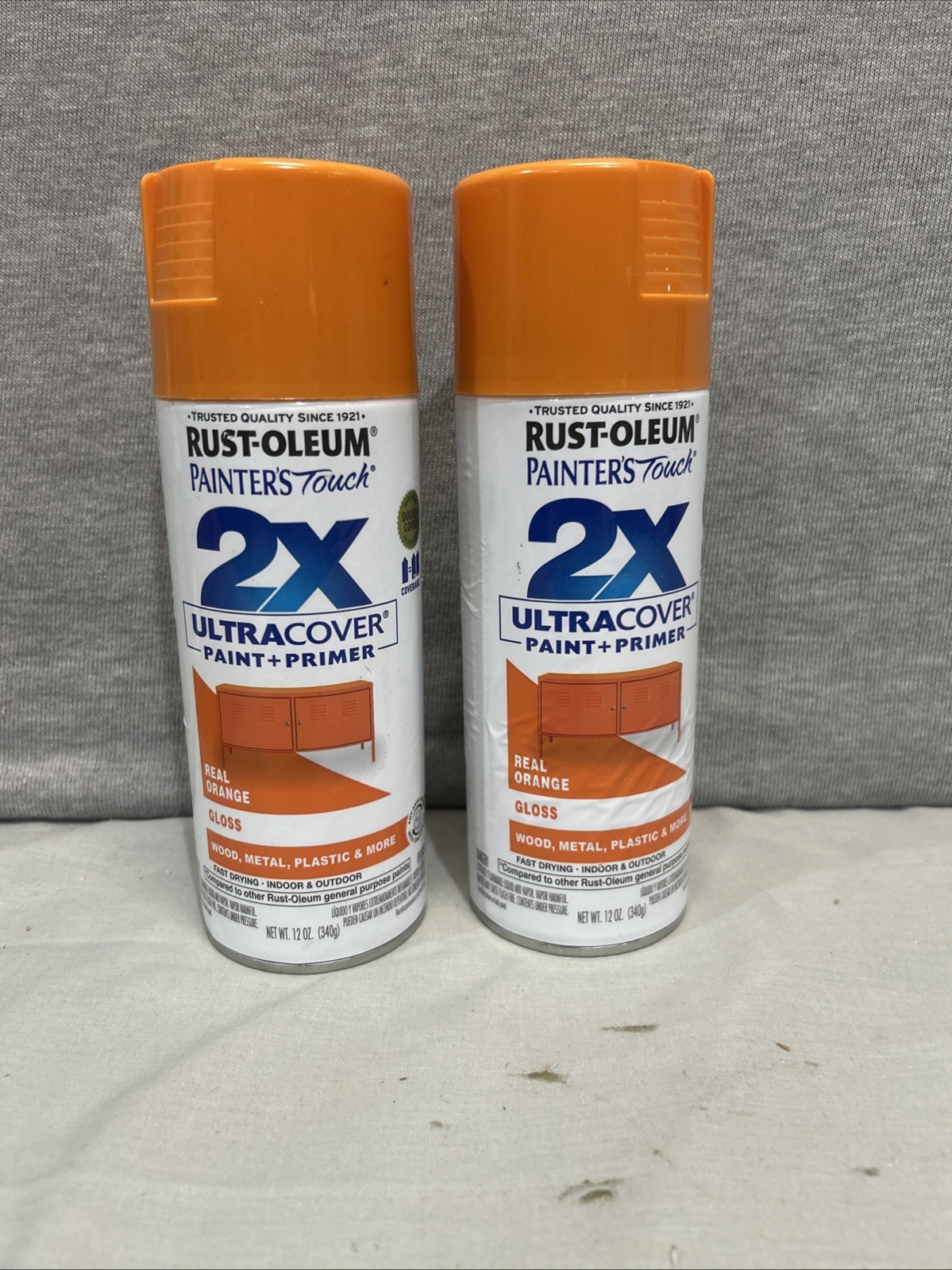 Rust-Oleum 334043 General Purpose Spray Paint, Real Orange, Gloss, Solvent 2 Pac
