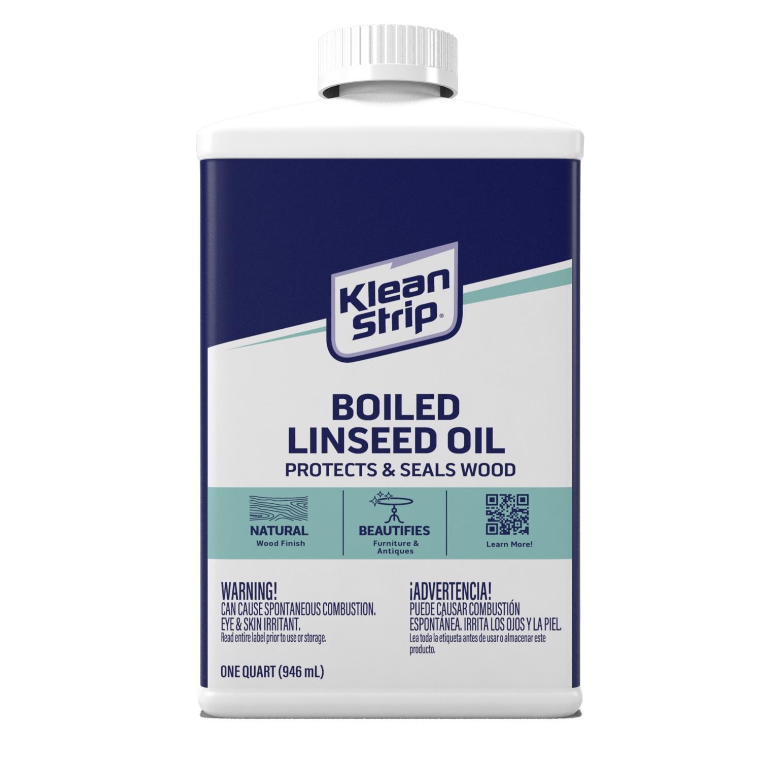 Klean-Strip Boiled Linseed Oil 1qt Protects & Seals Unfinished Wood Surfaces 4PK
