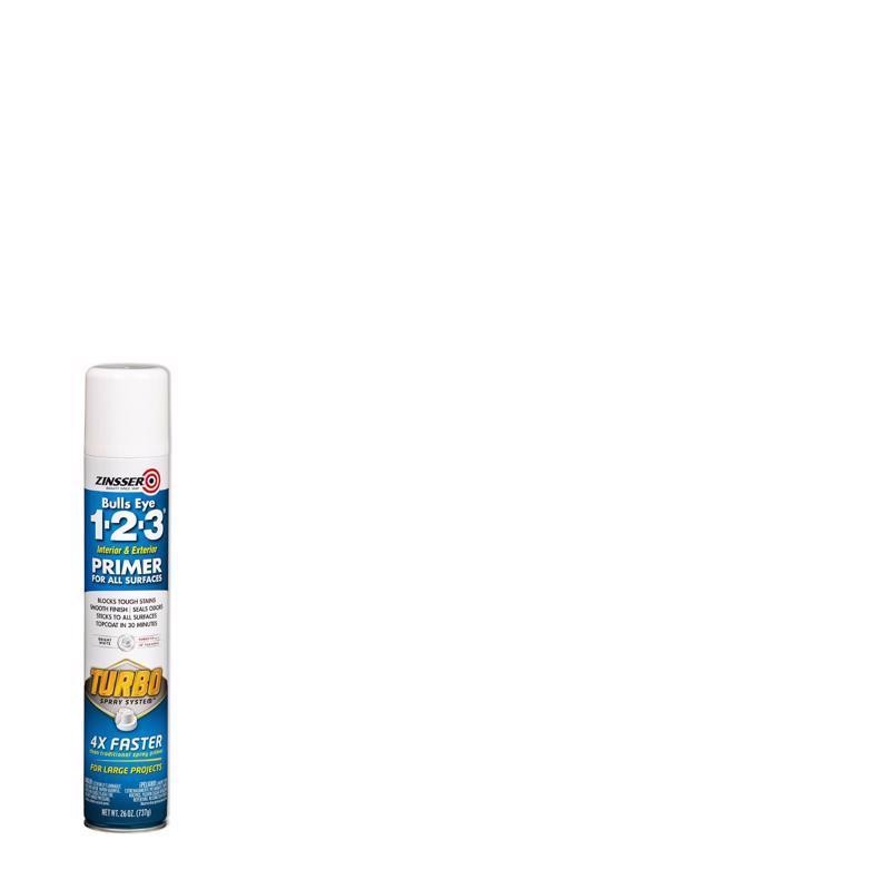 Zinsser 343746 Flat/Matte White Oil-Based Primer Spray Paint 26 oz. (Pack of 6)