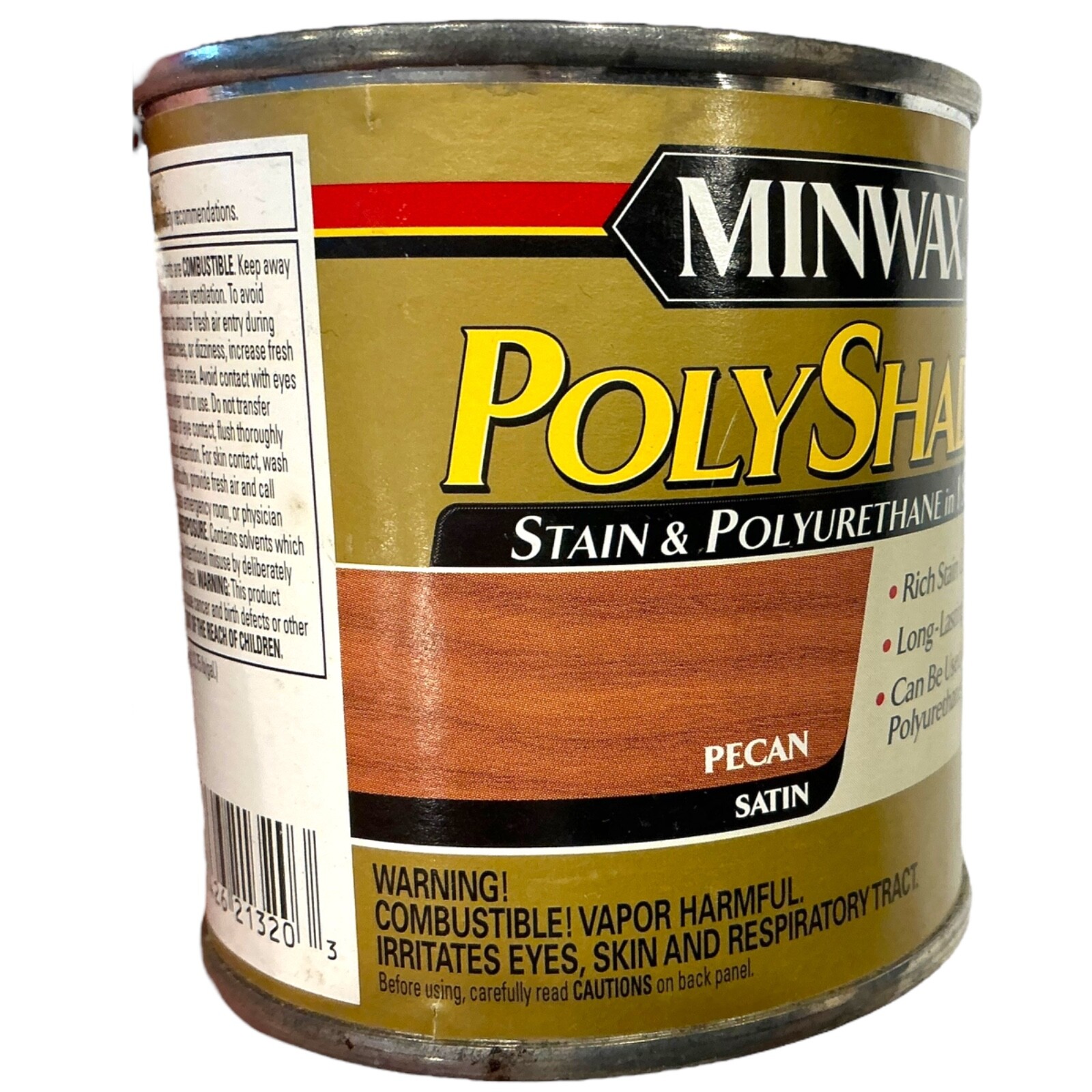 Minwax Polyshades Stain Polyurethane 1/2 pint PECAN Satin 8 oz new