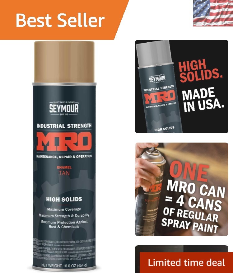 High-Gloss Tan Industrial Spray Paint – 16 Fl Oz for Metal & Outdoor Use