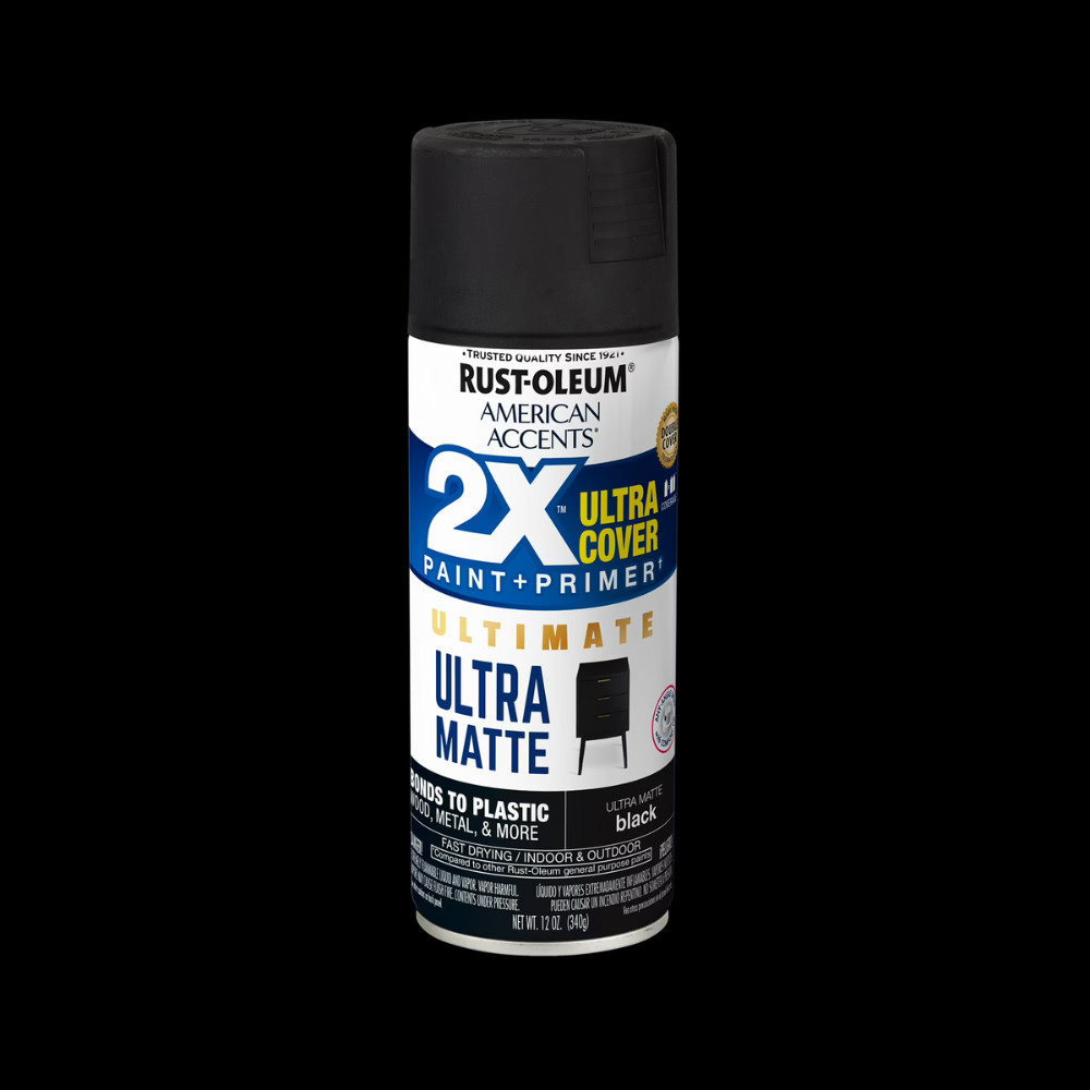 6 Pack Rust-Oleum American Accents 2X Ultra Cover Ultra Matte Spray Paint Black