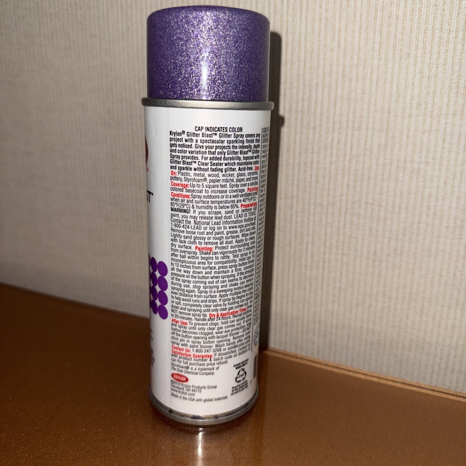 Krylon K03813A00 Glitter Blast, Grape Glitz, 5.75 Ounce,Small Can #3813