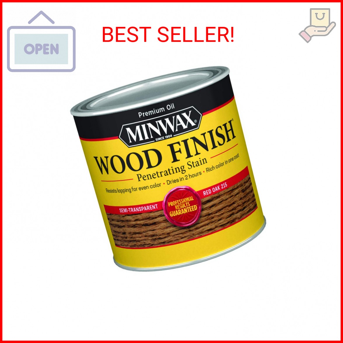 Minwax Wood Finish 221504444, Red Oak Stain, Half Pint