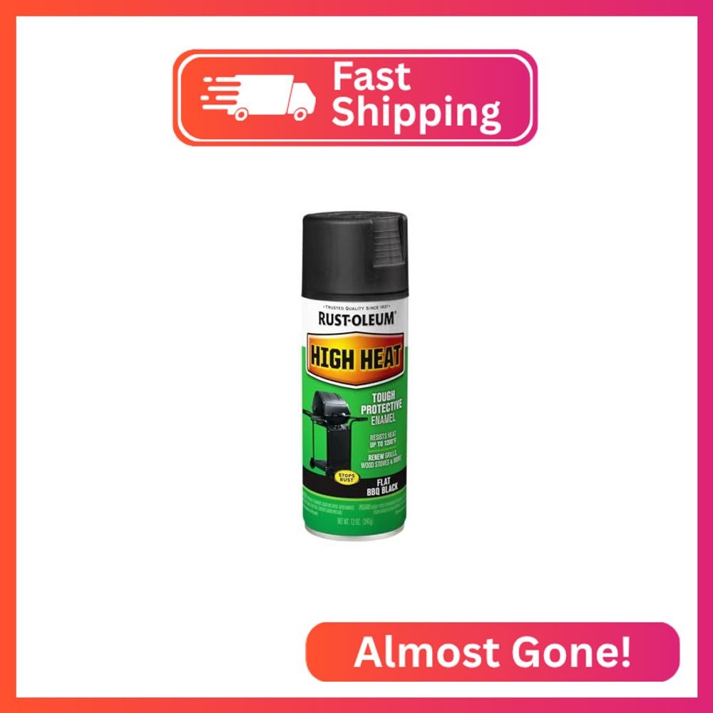 Rust-Oleum 7778830 High Heat Enamel Spray Paint, Bar-B-Que Black, 12-Ounce