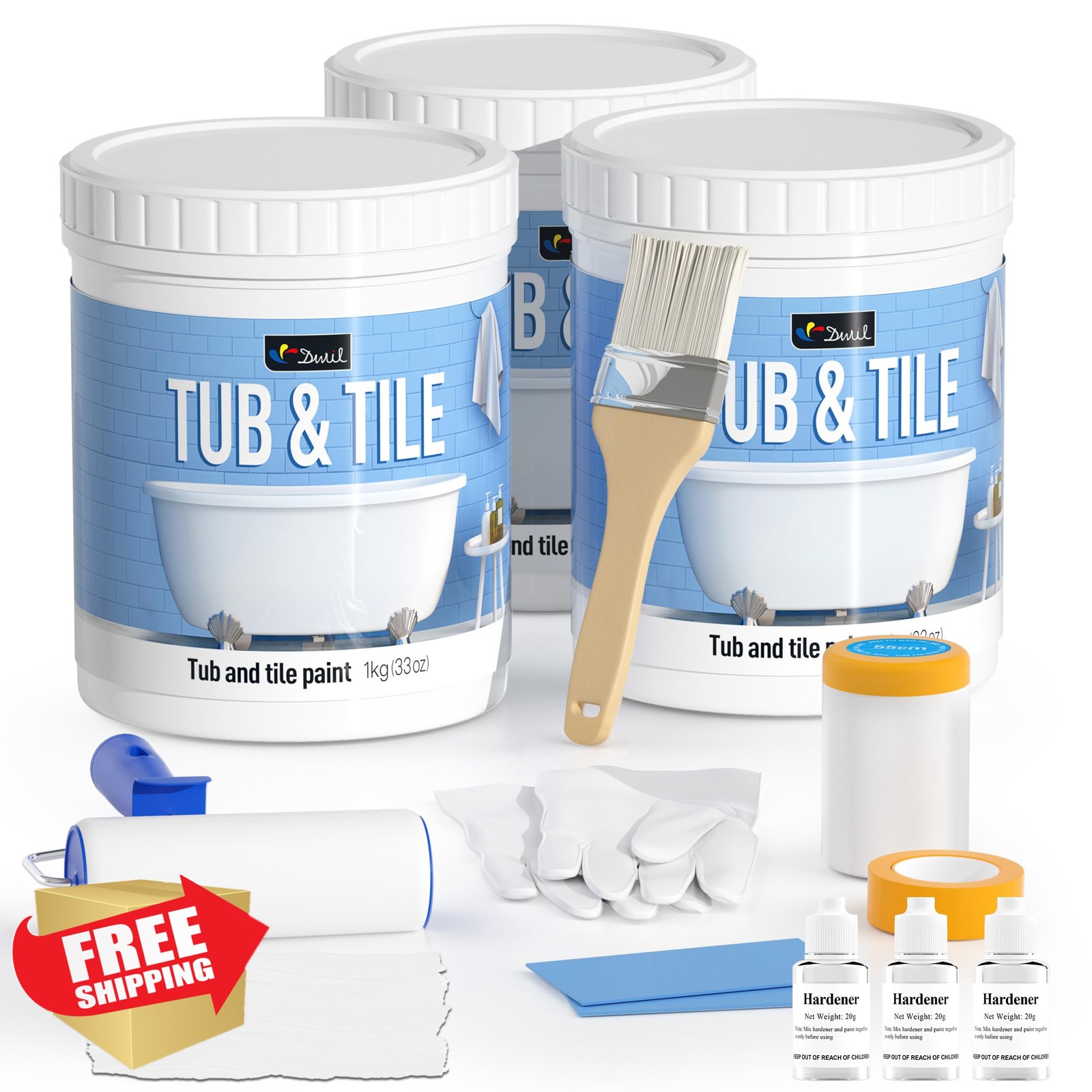 DWIL 99 Fl Oz White Tub Paint Kit 3 Pack