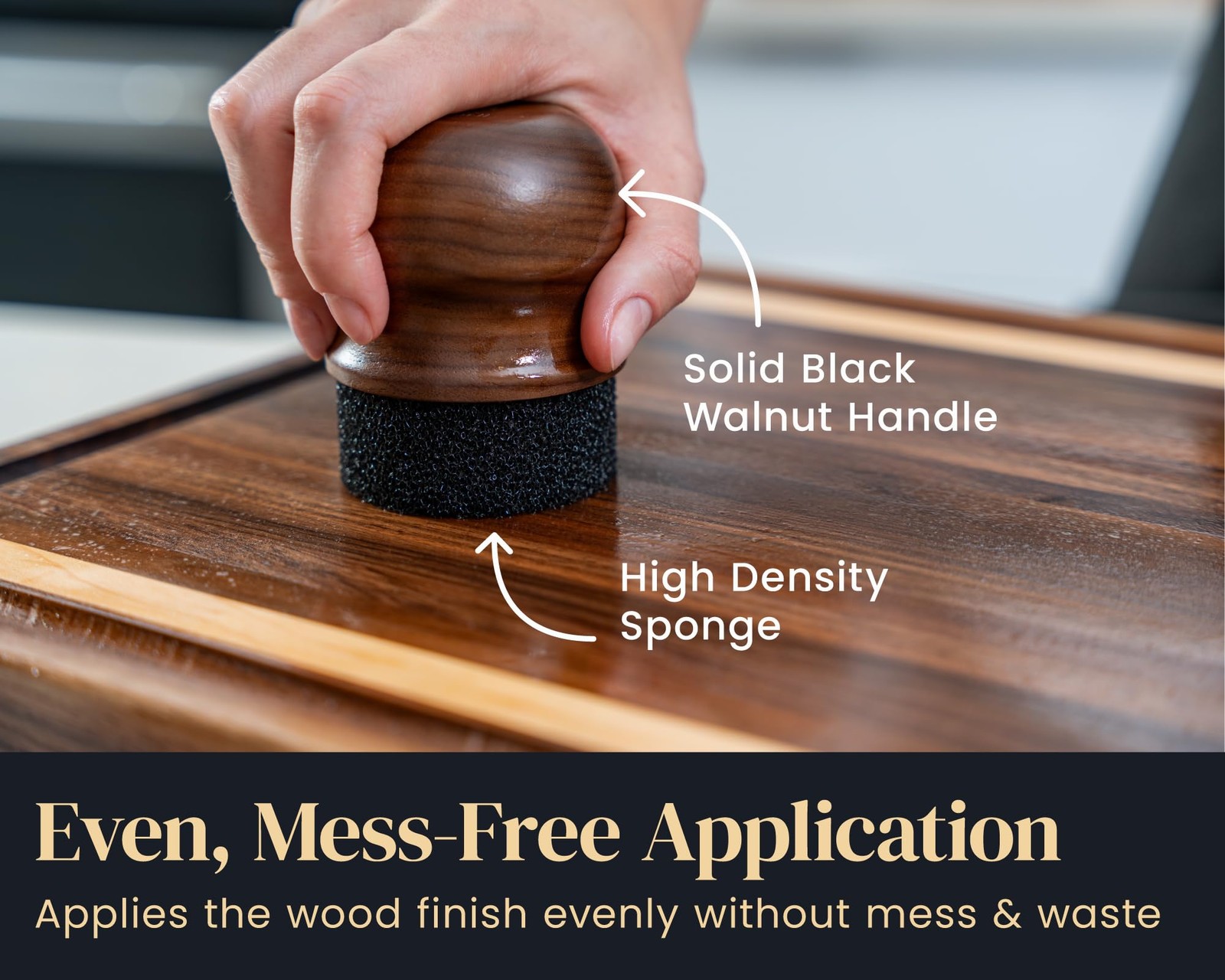 Mevell Cutting Board Oil Applicator, Great for Butcher 3″L x 2.5″W, Walnut