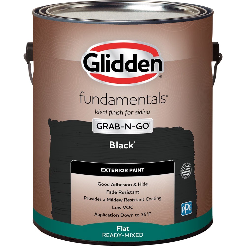 Fundamentals Grab-N-Go Black Flat Exterior Paint, 1 Gallon