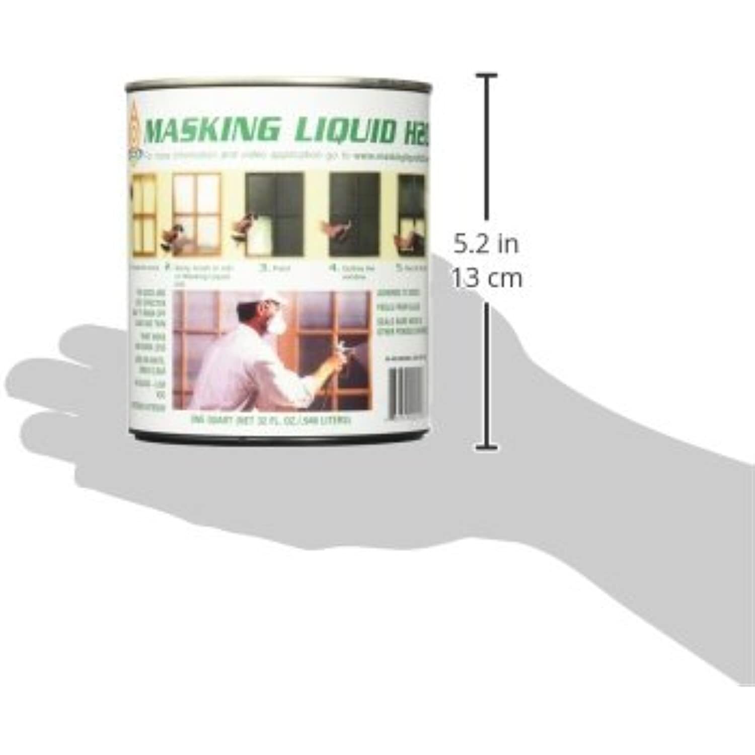 ASSOCIATED PAINT Available 157026 80-400-4 H20 Masking Liquid, 1 Quart, Clear,
