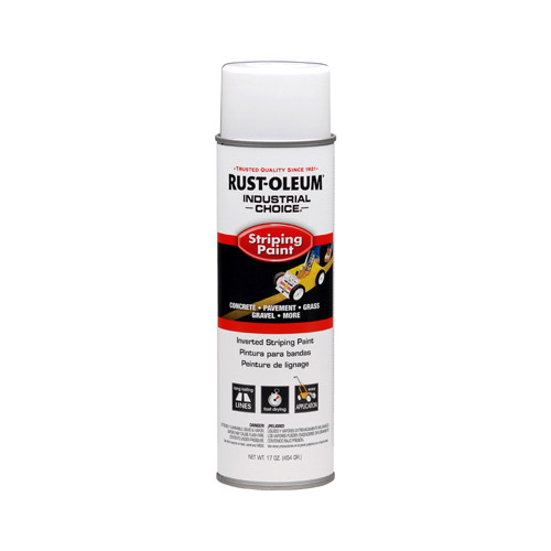 Rust-Oleum 1691838 Industrial Choice Striping Spray Paint, White, 17-oz.