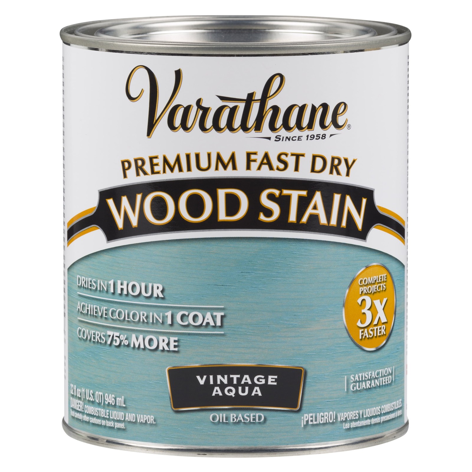 2 Pack, Vintage Aqua, Varathane Premium Fast Dry Wood Stain-297427, Quart