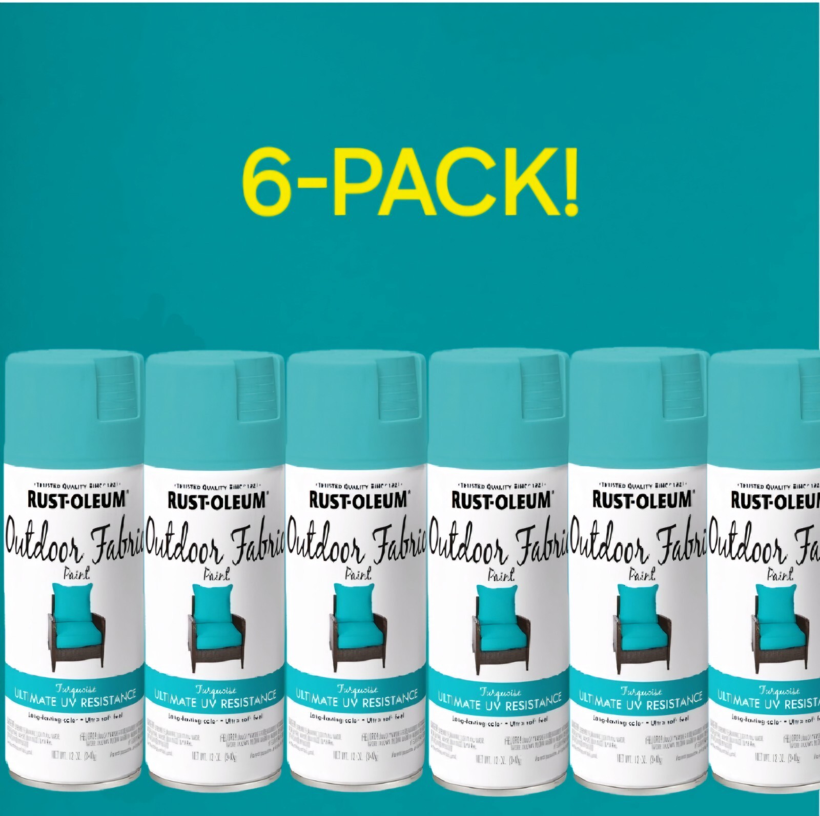 6-PACK! Rust-Oleum OUTDOOR FABRIC PAINT TURQUOISE UV RESISTANCE SOFT FEEL Blue