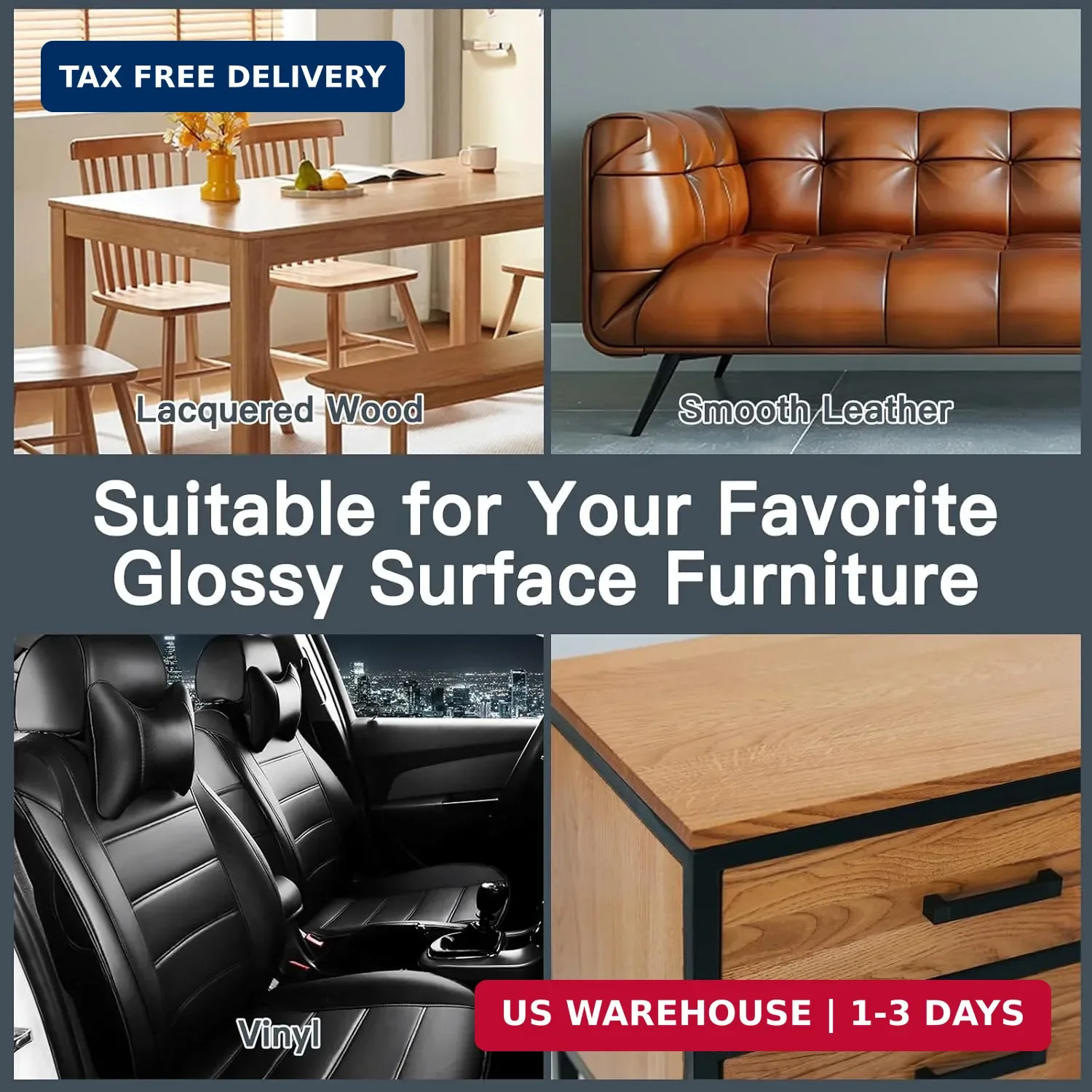 Furniture Salve with Beeswax & Orange Oil for Leather, Wood, Vinyl – 3-in-1 Poli