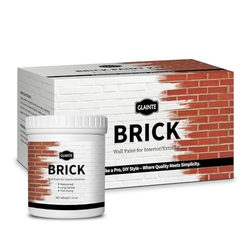 Brick Transformation Paint Kit for Fireplaces, Walls & Concrete – 16 oz White