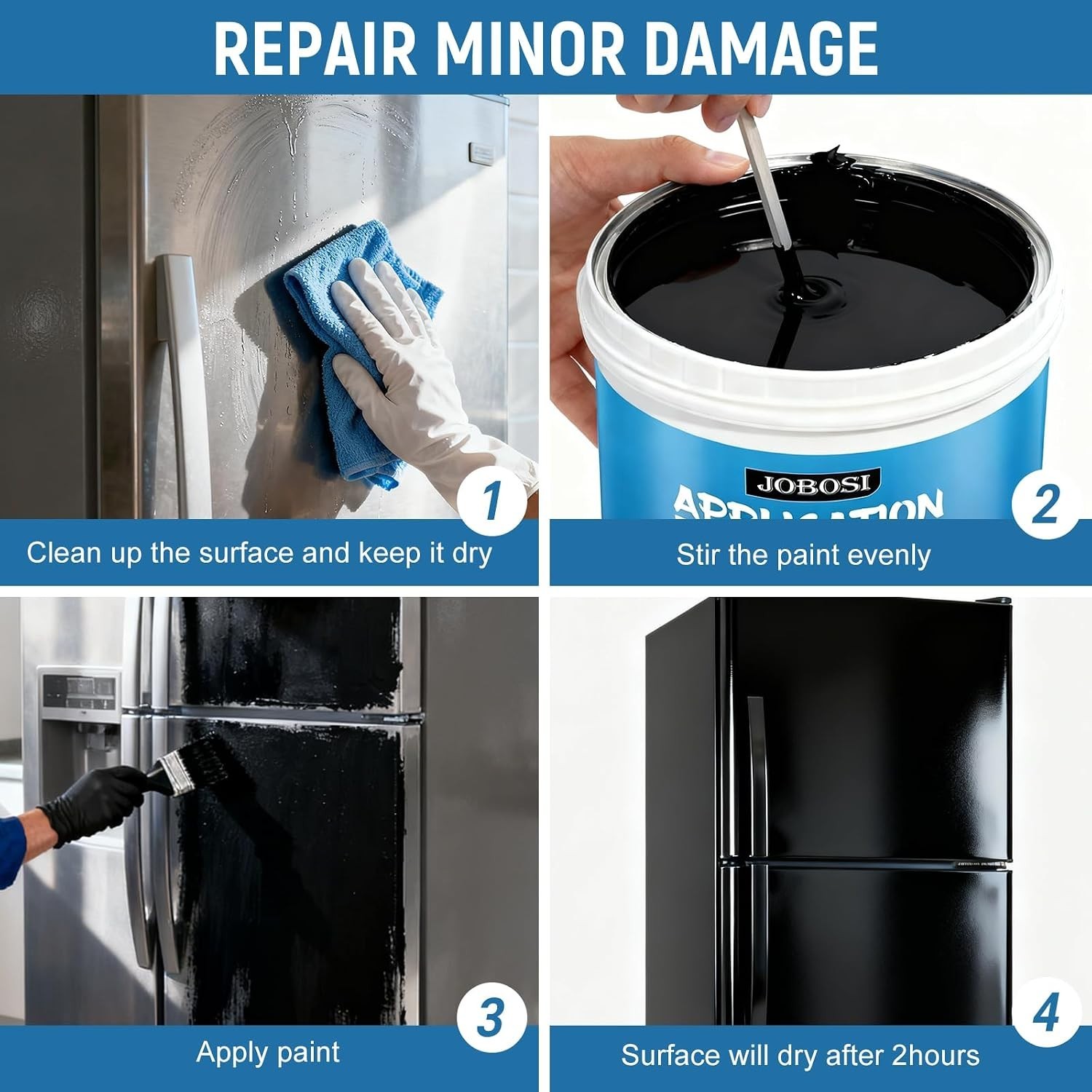 Black Appliance Rust Paint – High-Gloss Finish, 32 oz