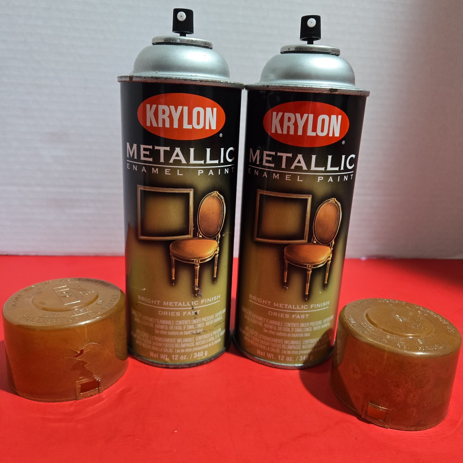 Lot of 2 Krylon Metallic Enamel Spray Paint Copper # 1709