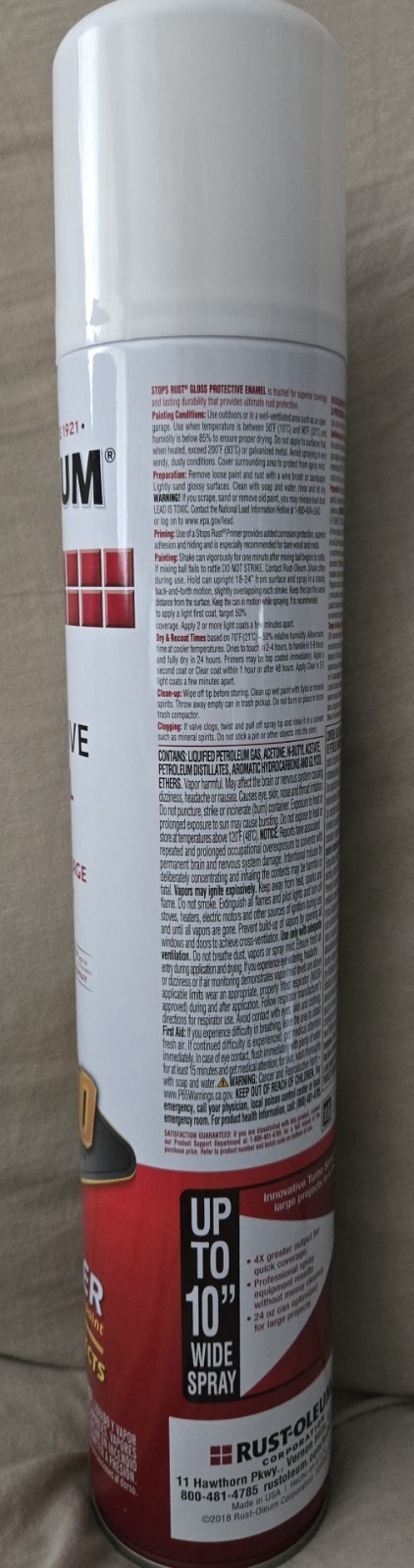 RUST-OLEUM Stops Rust 24 oz TURBO Spray System – Gloss White Protective Enamel