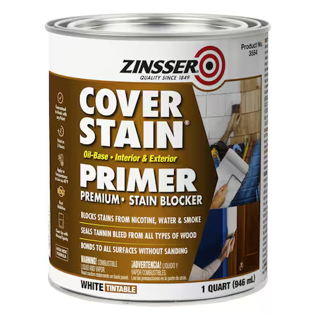 Zinsser Primer/Stain Blocker, White, 1 qt. 3554 Zinsser 3554 047719035541