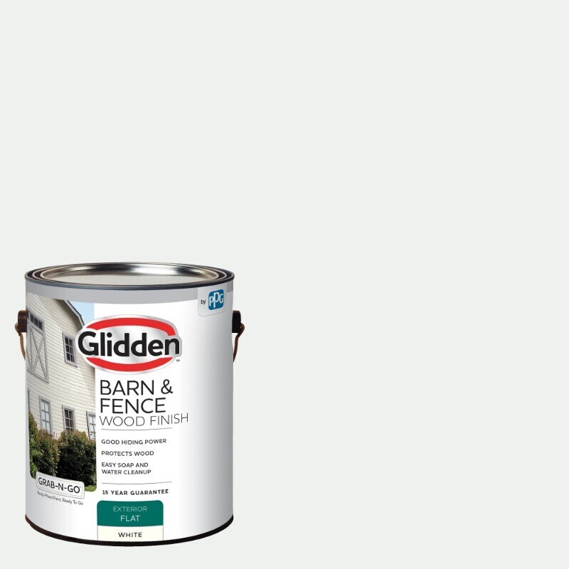 Barn & Fence Wood Exterior Paint Flat Durable Flat Finish White, 1 Gallon